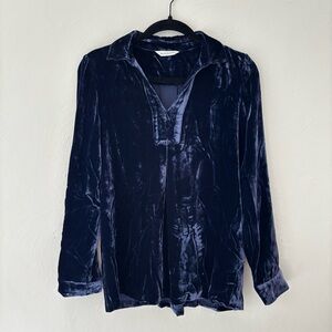 Sundance Deep Blue Velvet Long Sleeve Shirt